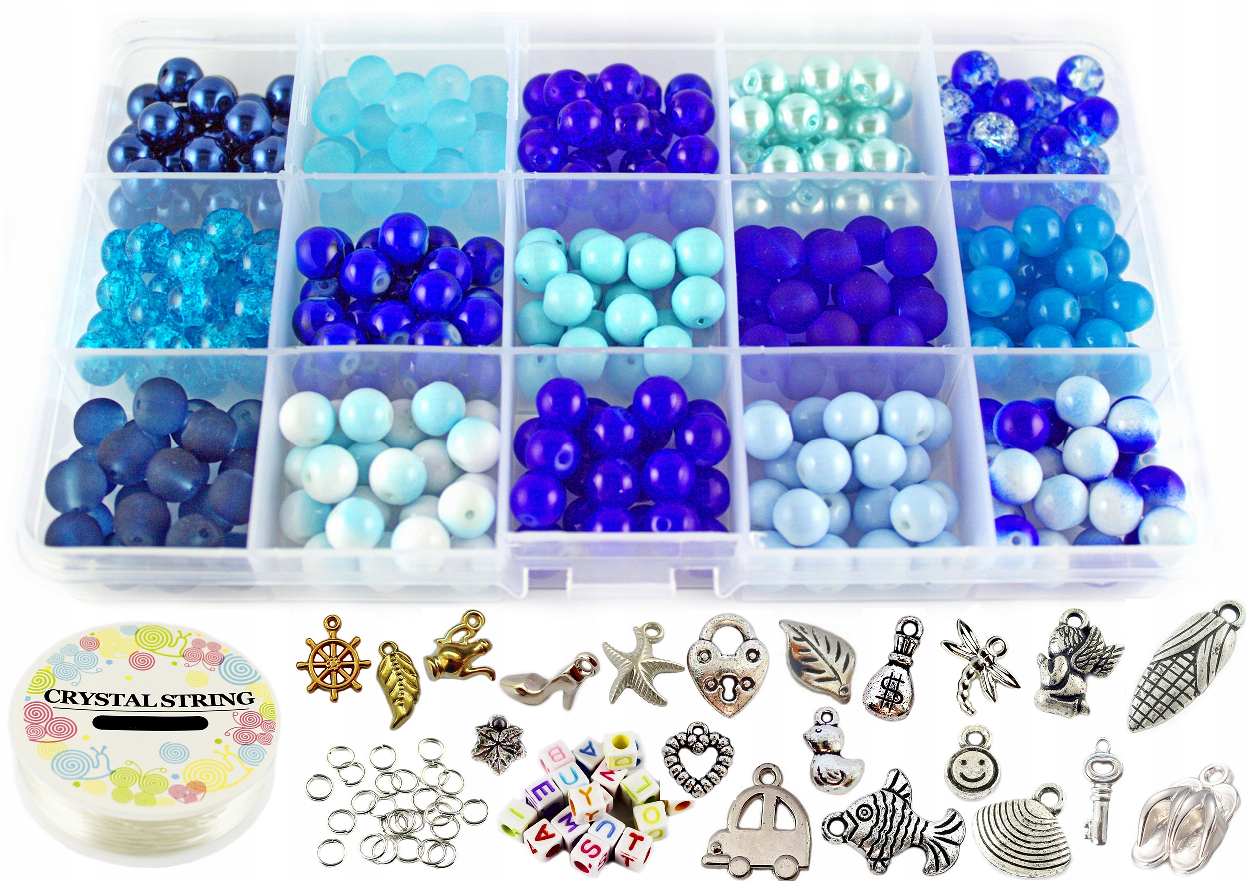 ZESTAW KORALIKI SZKLANE DO BRANSOLETEK 360 PREZENT Marka Meridda