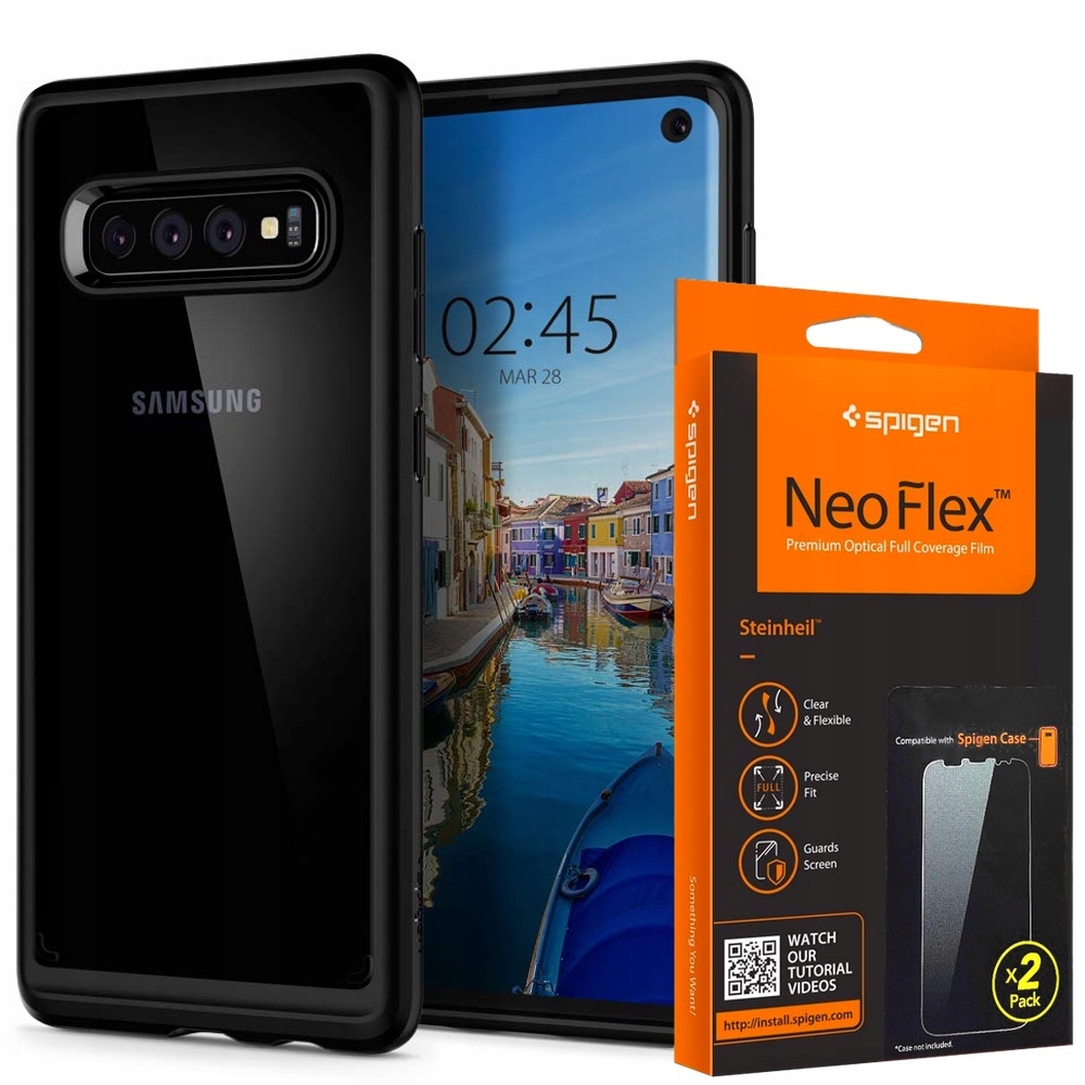 

Etui Do Galaxy S10 Spigen Ultra Hybrid + Folia Spg