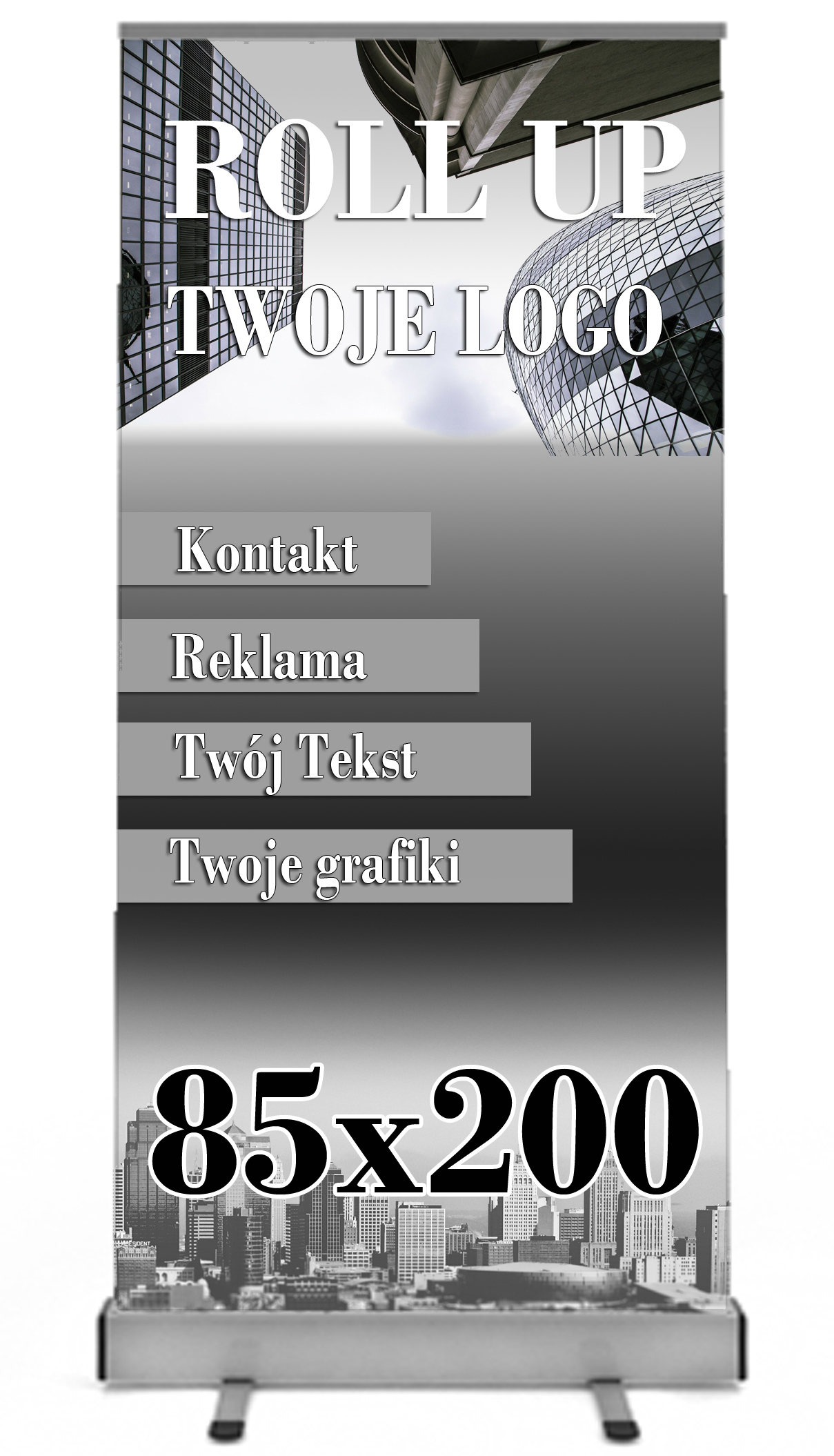 ROLL-UP 85x200 BLOCKOUT JAKOŚĆ PROJEKT GRATIS