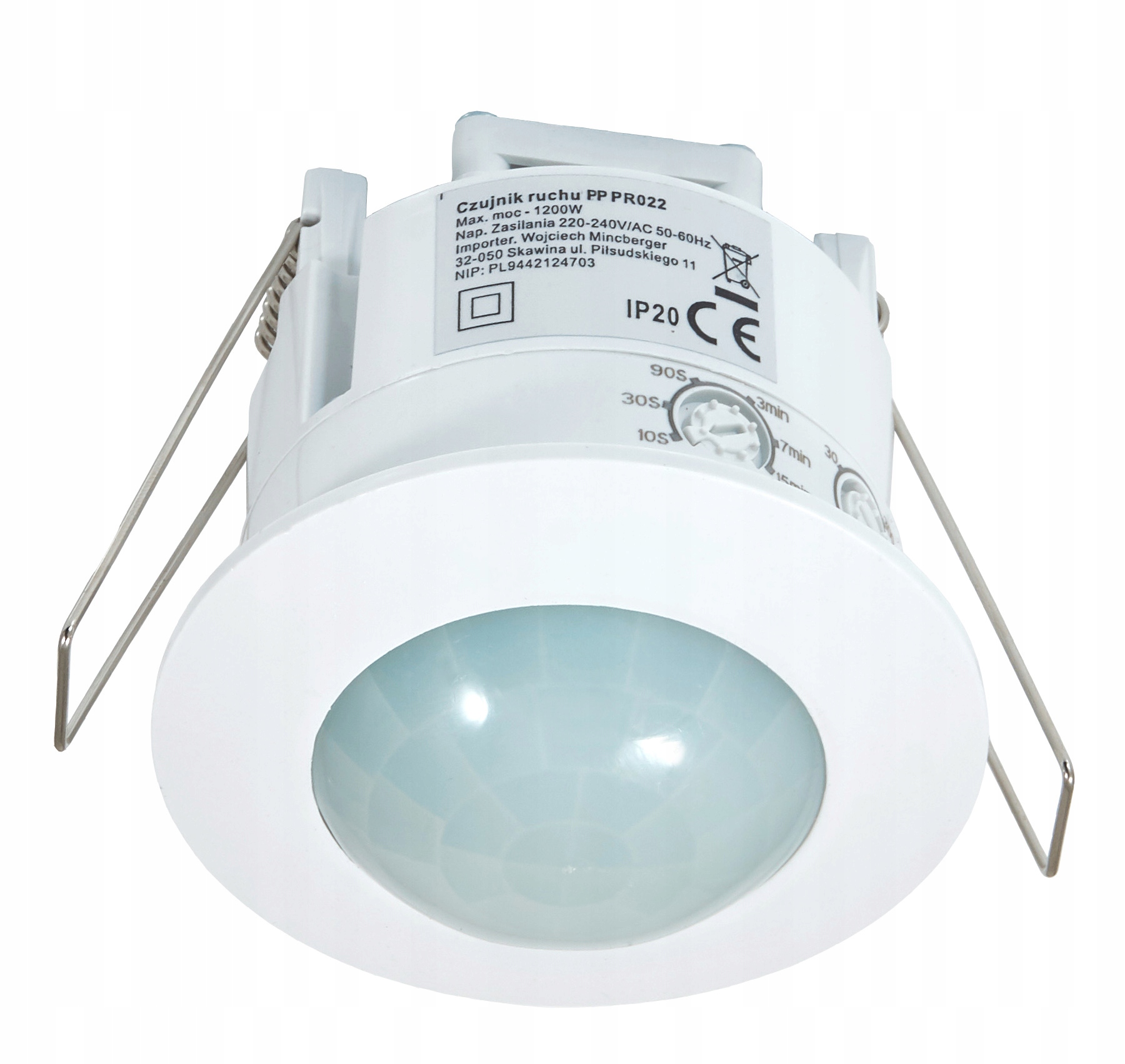 

Czujnik ruchu Led sufitowy wpuszczany 1200W PR022