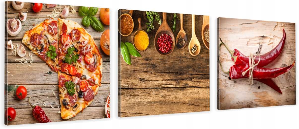 

Obrazy Tryptyk Canvas Chili Pizza Przyprawy Zioła
