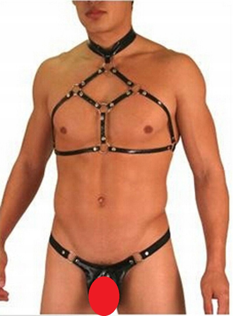Pánské spodní prádlo Postroj Tanga Vinyl Komplet Latex