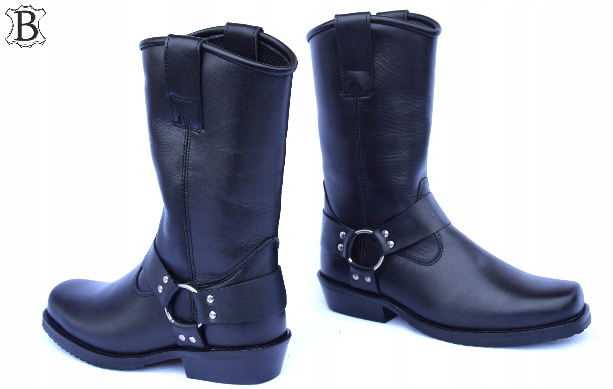 KOWBOJKI DAMSKIE SKÓRZANE DŁUGIE RACE BOOTS KST2 Zapięcie wsuwane