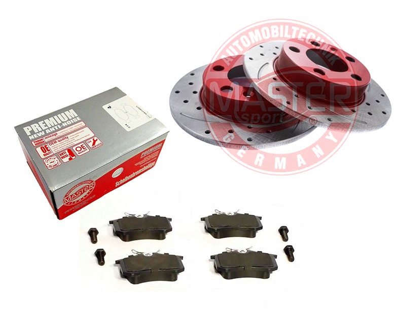 Kotouče Zadní Brzdové Destičky Vw Golf 4 IV Skoda Octavia Předvrtané, Sportovní Vyřezávané