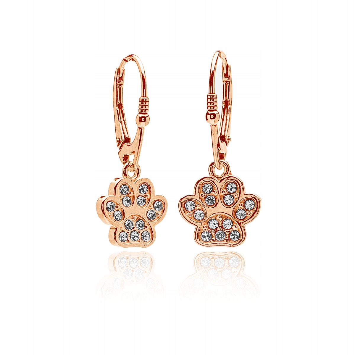 

Kolczyki łapki Swarovski Elements srebro zł róż