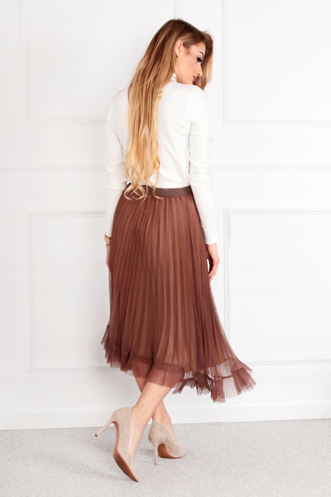 SPÓDNICA DAMSKA SPÓDNICZKA DŁUGA KOBIECA LETNIA ELEGANCKA TIUL KOLORY 1995 Wzór dominujący inny wzór