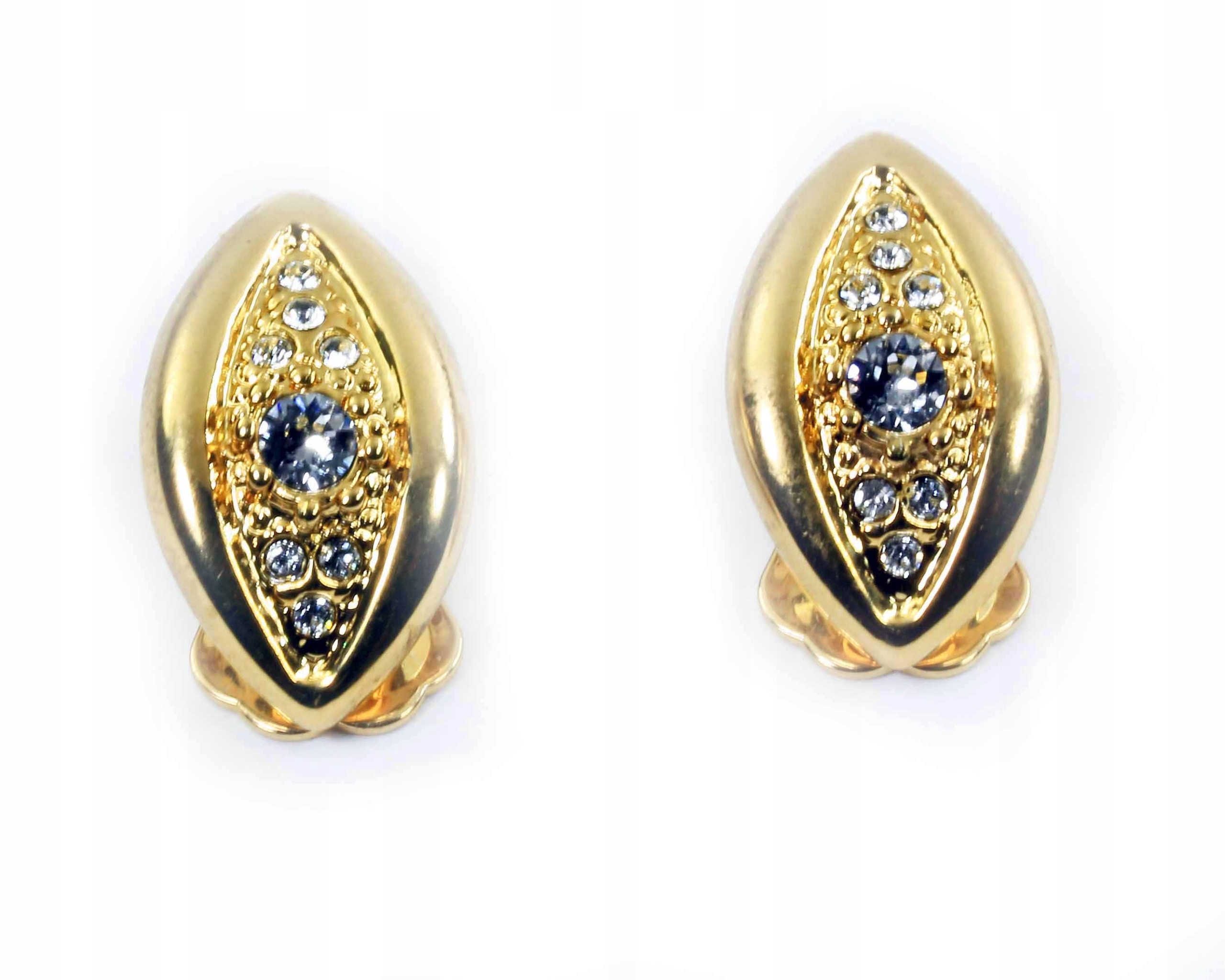 

klipsy złote srebrne kamienie Swarovski Colibra