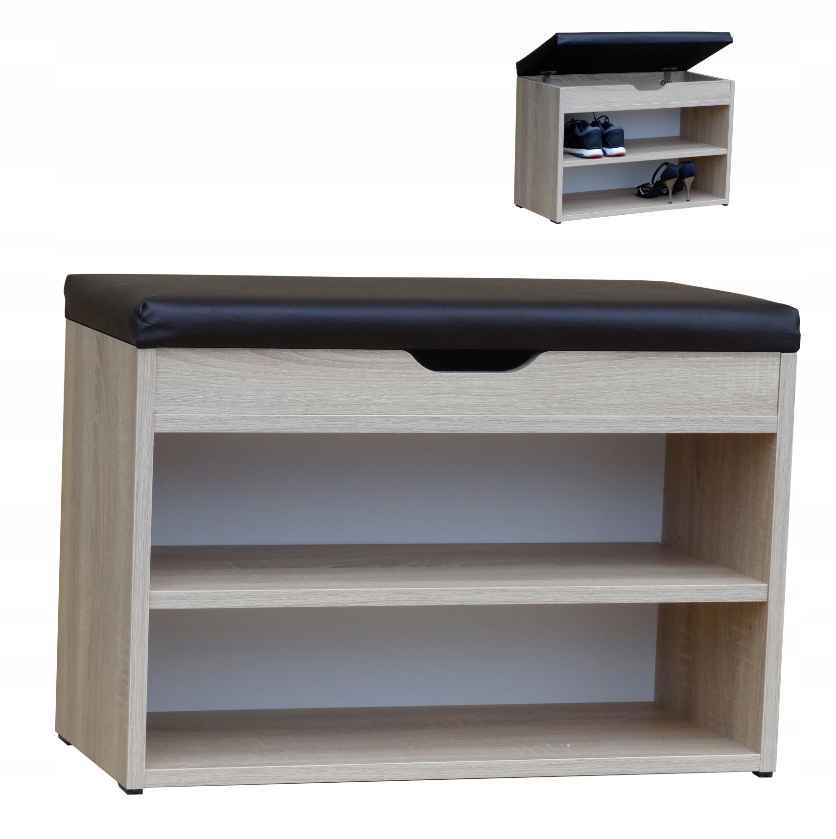 Batų spintelė su sėdyne 70 cm Auksinis Craft ąžuolas AKCIJA Kodas: 5165