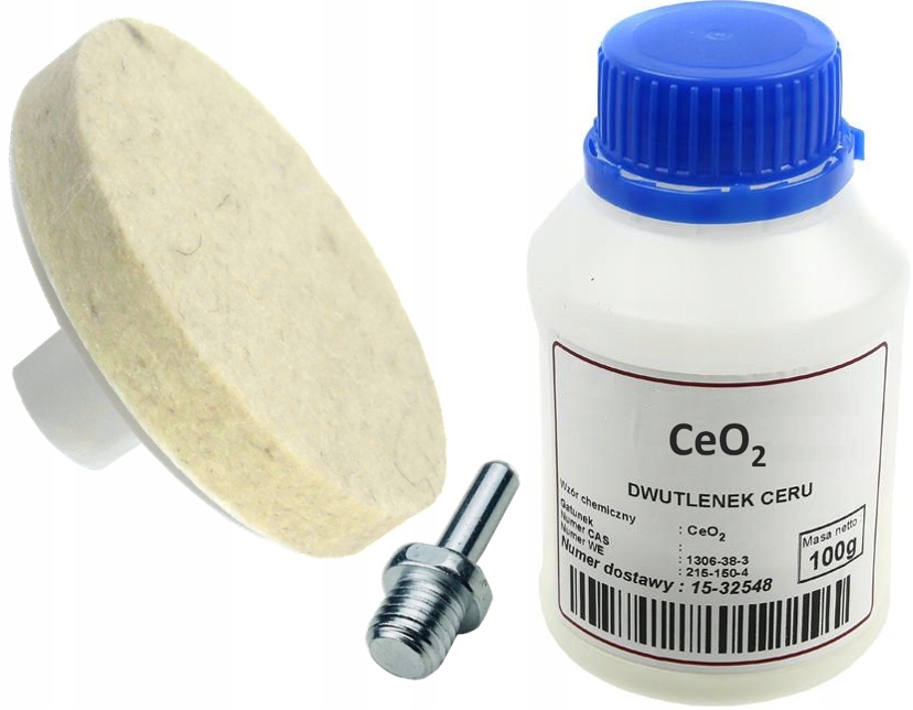 ZESTAW USUWANIE RYS NA SZYBIE TLENEK CERU FILC 2cm Rodzaj polerowanie szyb