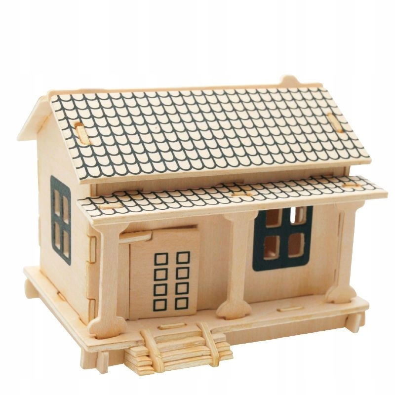 

Puzzle 3D Drewniane Domek Wakoutaku 002
