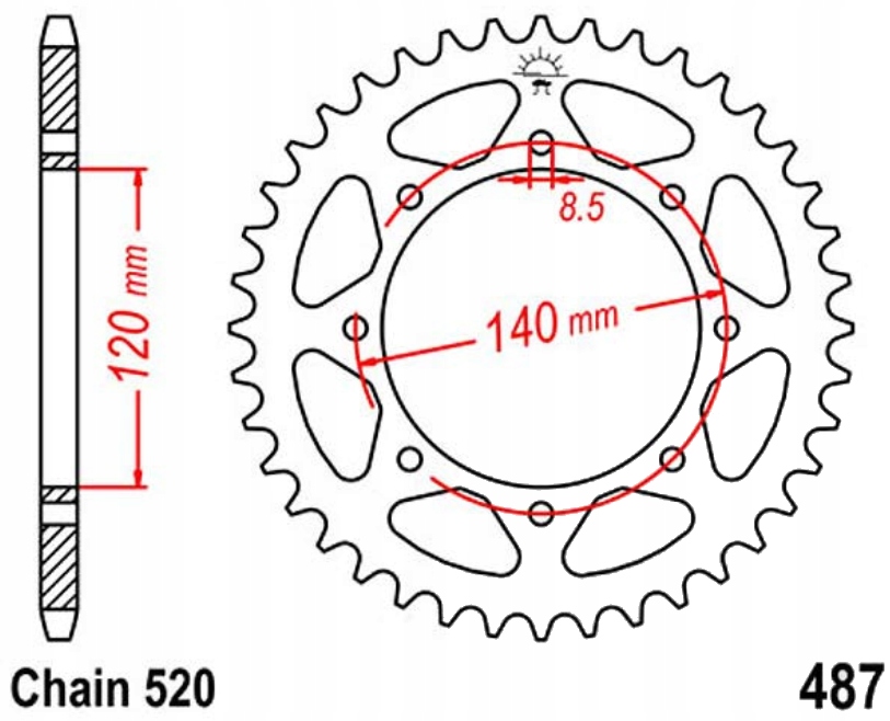 Zadní ozubené kolo Jt R487 37-47Z Kawasaki Klx 650 C