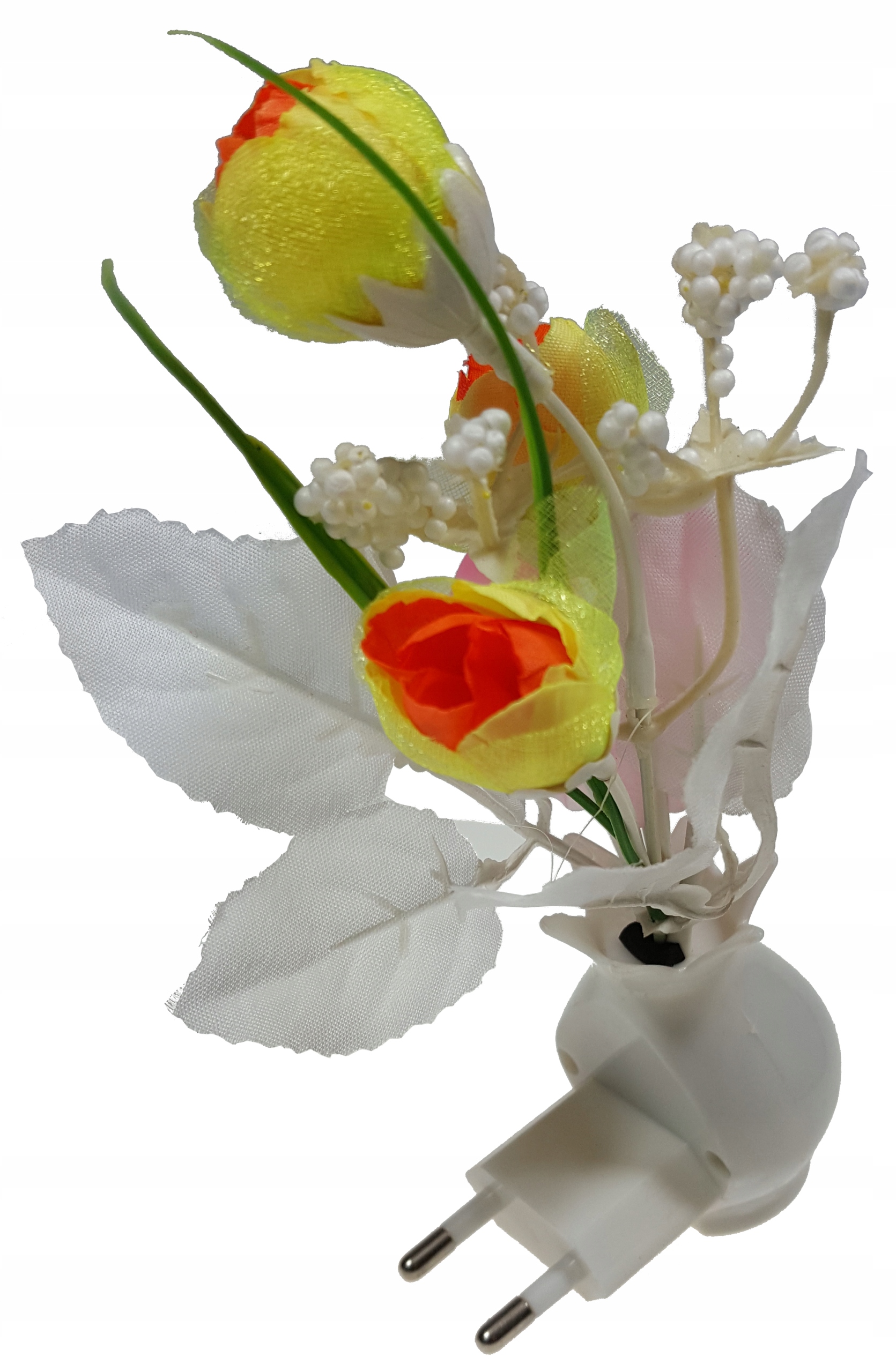 LAMPKA LED GRZYBKI ŻÓŁTE KWIATY czujnik zmierzchu