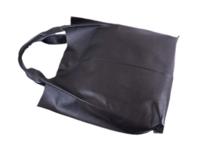 TOREBKA SKÓRZANA SHOPPER SKÓRA CZARNA A4 Wzór dominujący bez wzoru