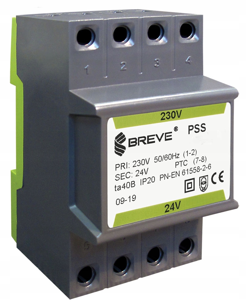 PSS 20N 230/ 24V transformator na szynę DIN Breve (PSS 20N 230/ 24V) •  Cena, Opinie • Urządzenia zasilające 9051974284 • Allegro