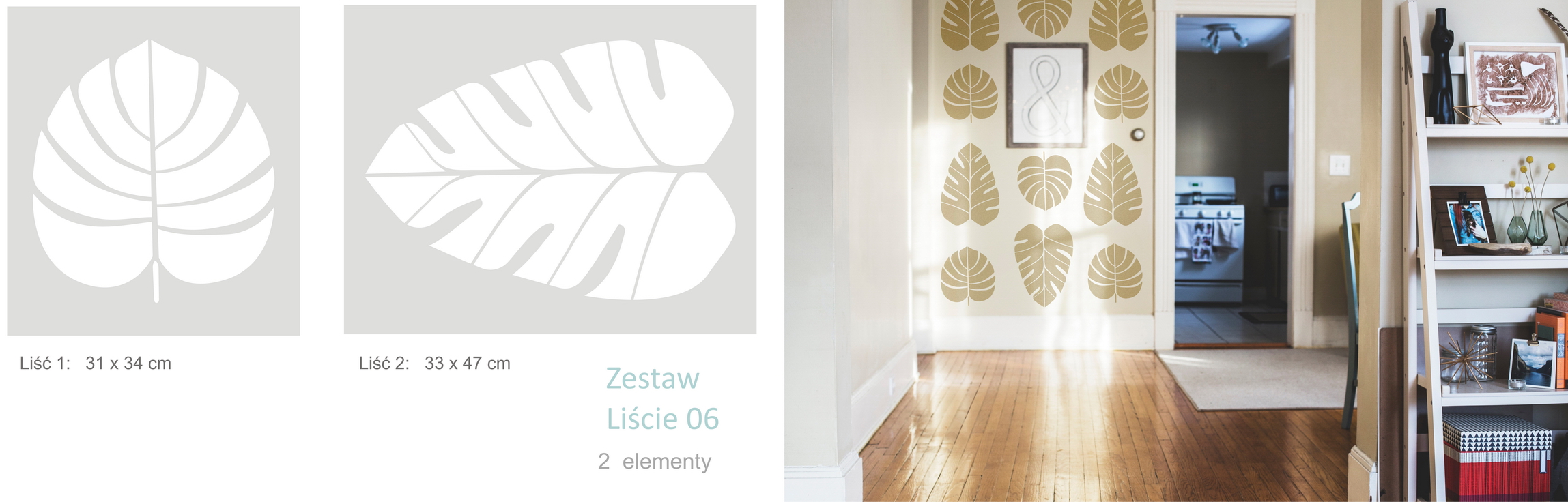 SZABLONY MALARSKIE WIELOKROTNE 2 szt.- DUŻE LIŚCIE Marka Fabryka Fantazji