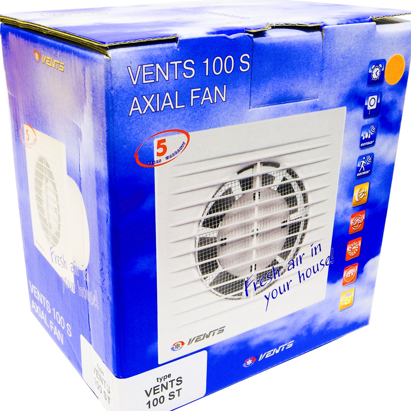 koupelnový ventilátor Vents 100ST s časovým spínačem