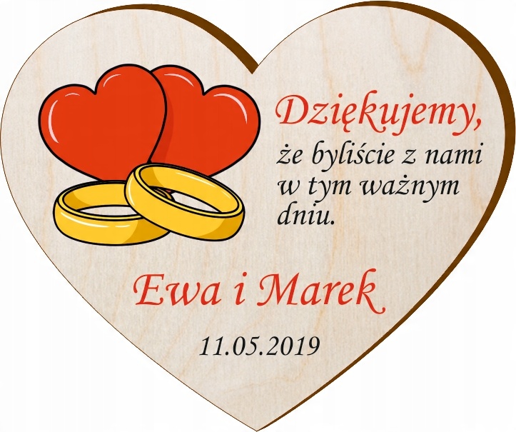 

Podziękowania dla gości wesele ślub Magnes ślubne