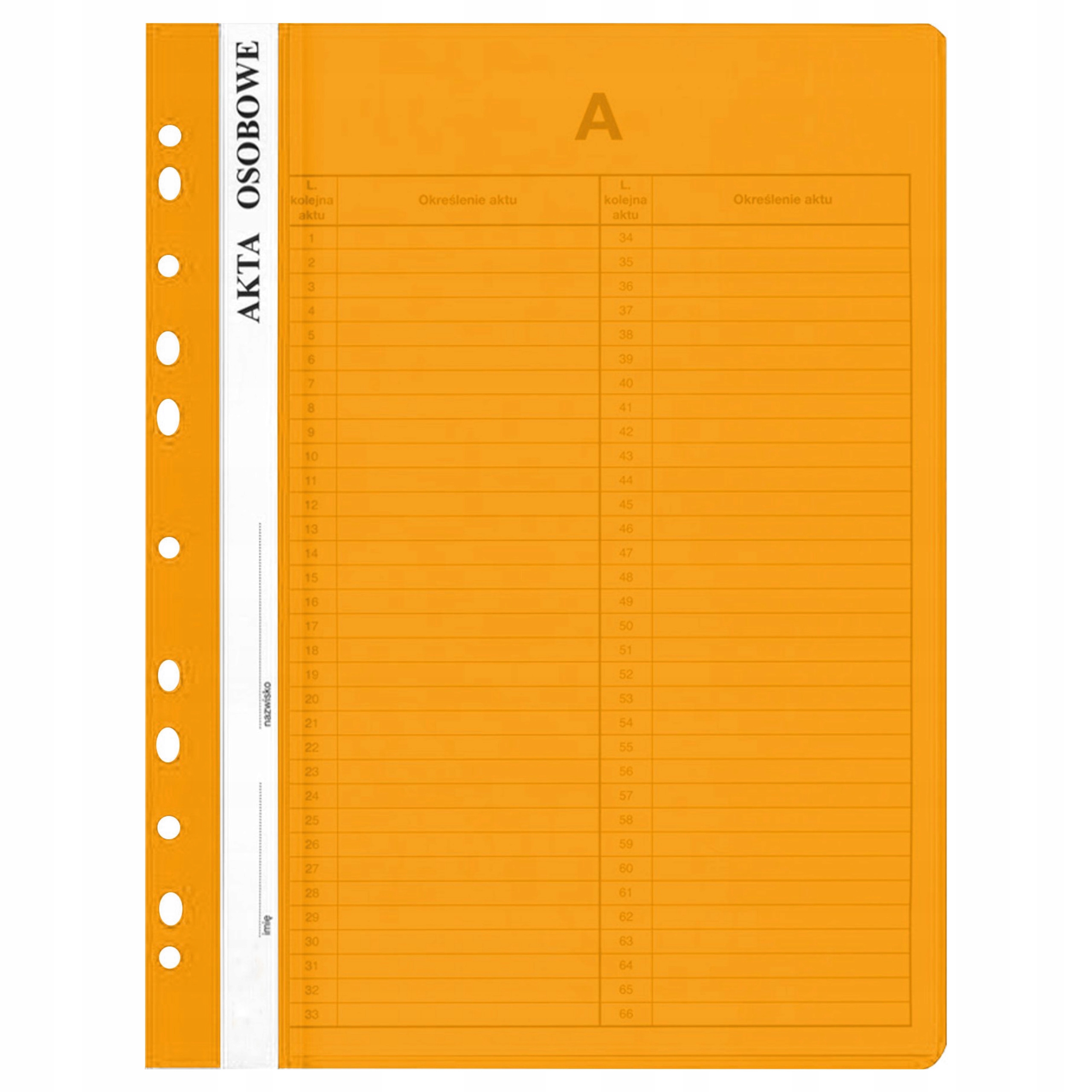 

Skoroszyt zawieszany do Akt Pcv A4 żółty Abcd