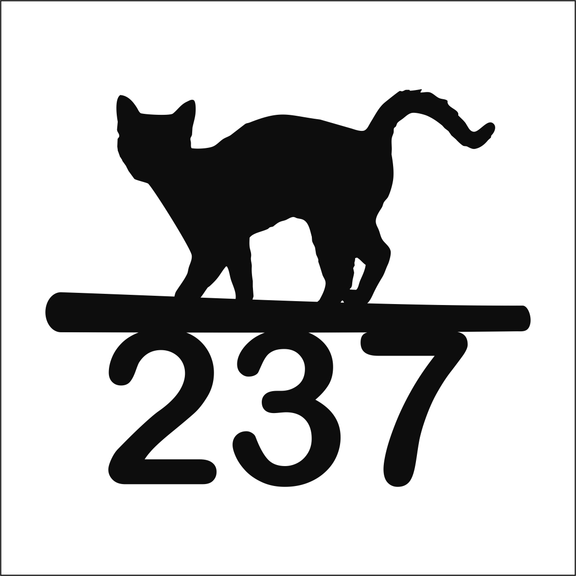 

Numer domu, szyld adresowy z kotem 5 Lat