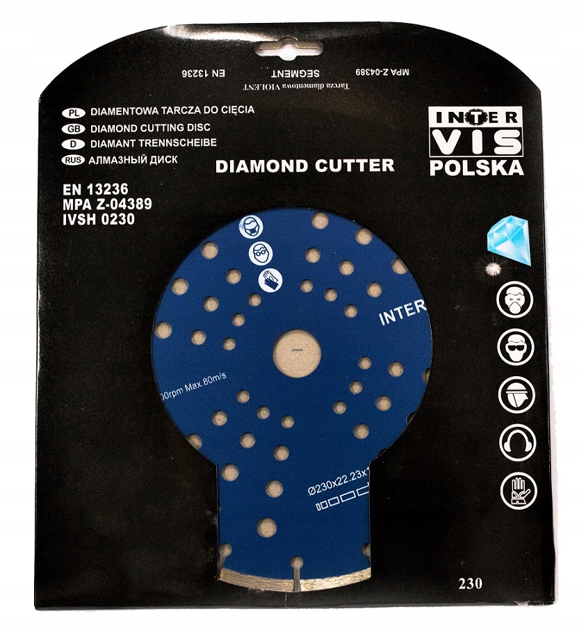 TARCZA DIAMENTOWA 230 MM BETONU KOSTKI INTER VIS N Kod producenta IVSH0230