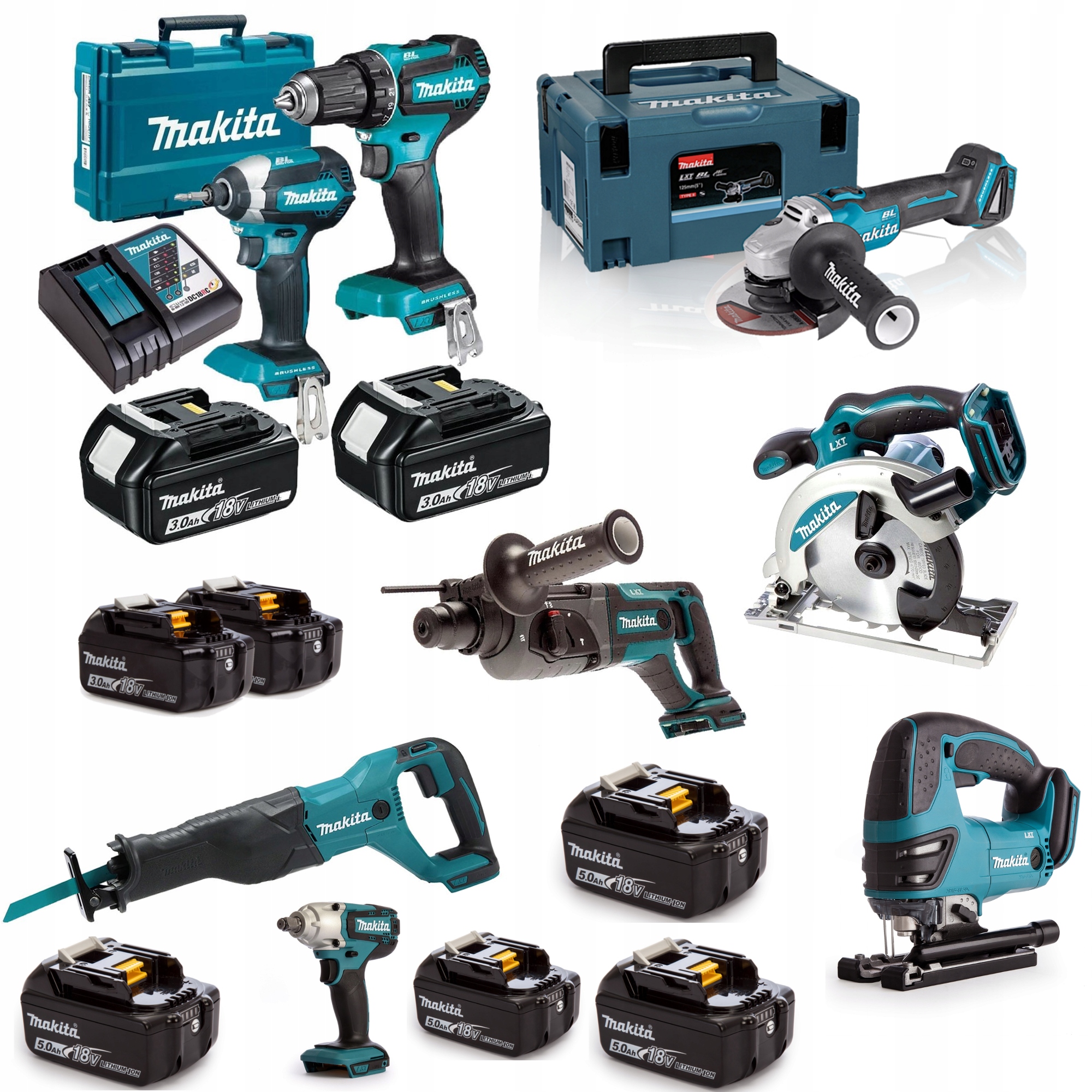 

Makita Zestaw Combo 8 Szt. Narzędzi 18V 8xAKU -24h