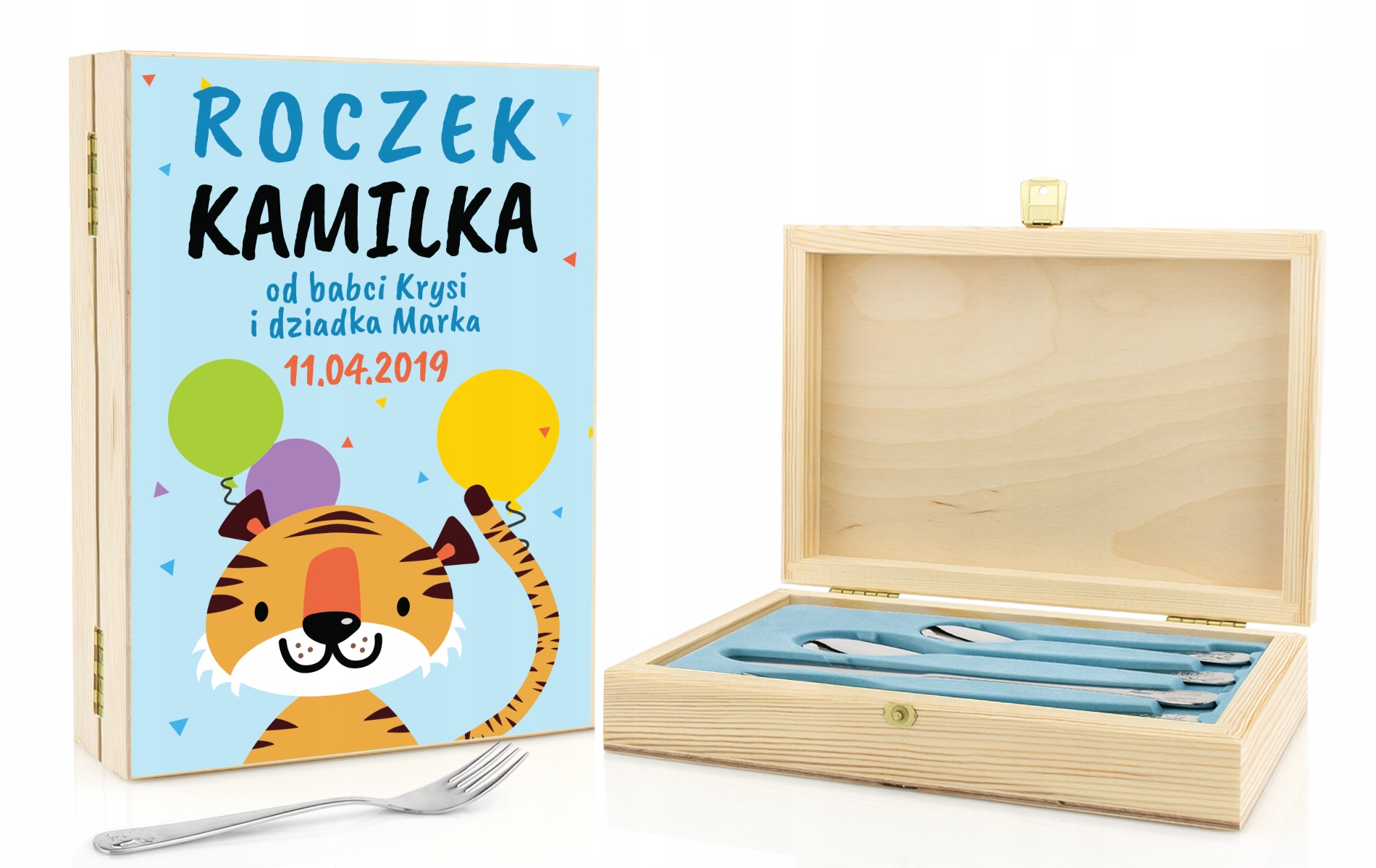 

na chrzest Sztućce dla dzieci Grawer 4 el