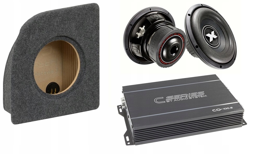 Skoda Octavia 3 obudowa+subwoofer 25cm+wzmacniacz