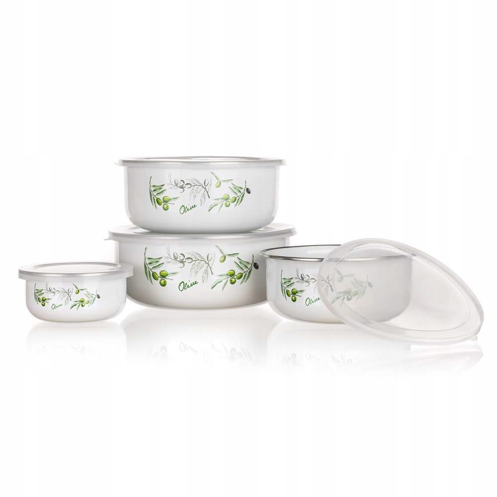 

Miski Emaliowane Na jedzenie 4 szt Oliwki pojemnik