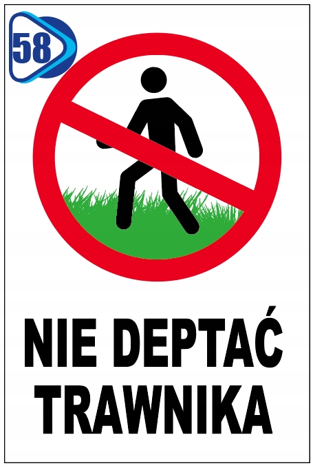 NIE DEPTAĆ TRAWNIKA 40x27 TABLICZKA SZANUJ ZIELEŃ PCV zadruk UV WR58 Kod producenta WR58_40x27_PCV