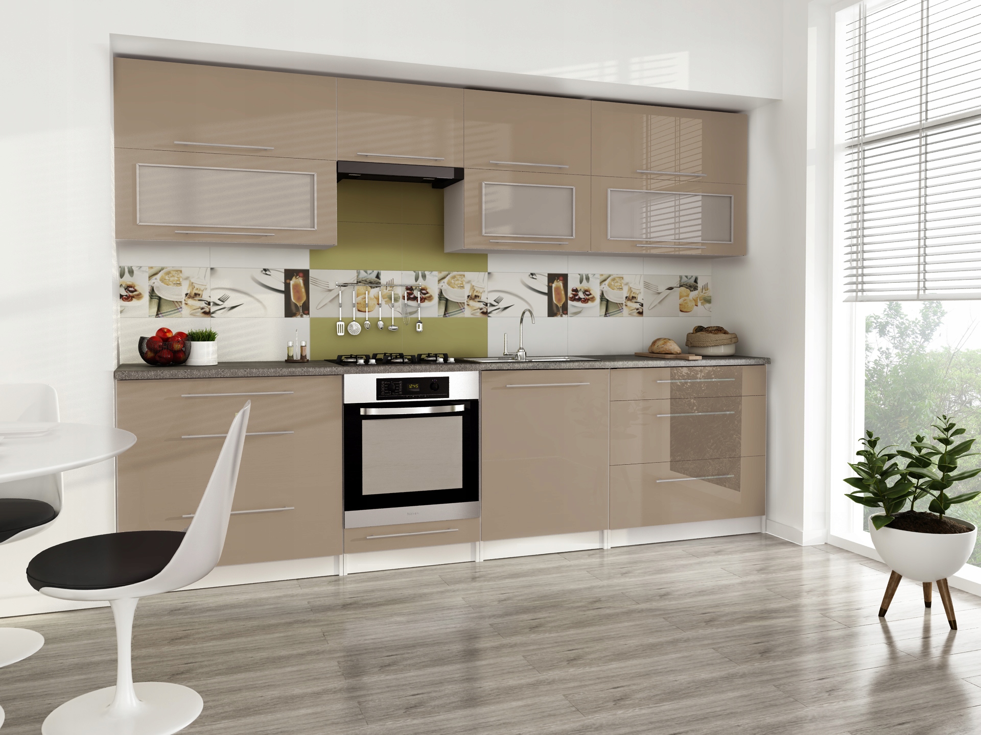 Kuchnia JM-Lily 2,60m -fronty połysk mdf Marka inna