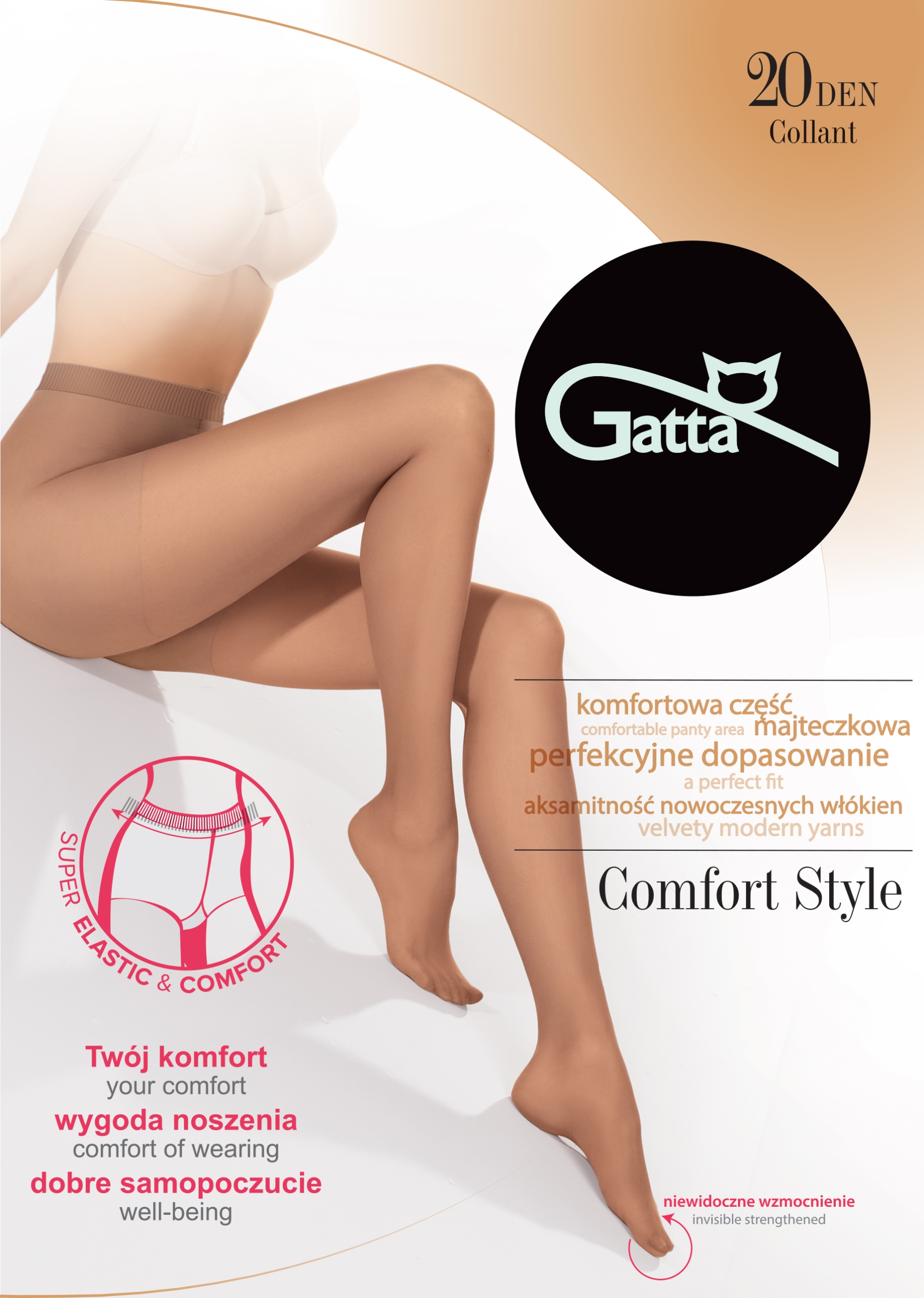 

Rajstopy Gatta Comfort Style 20 den mat beige- 3