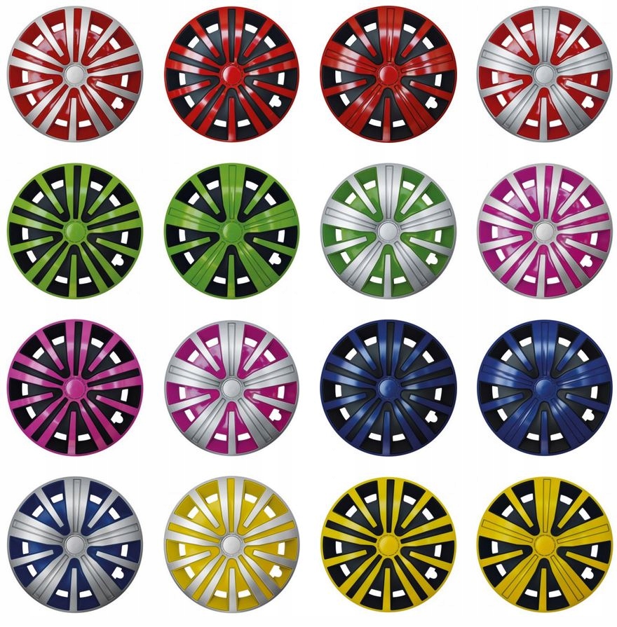 KOŁPAKI 15 CZARNO ŻÓŁTE SPINEL UNIWERSALNE HIT Producent Olszewski