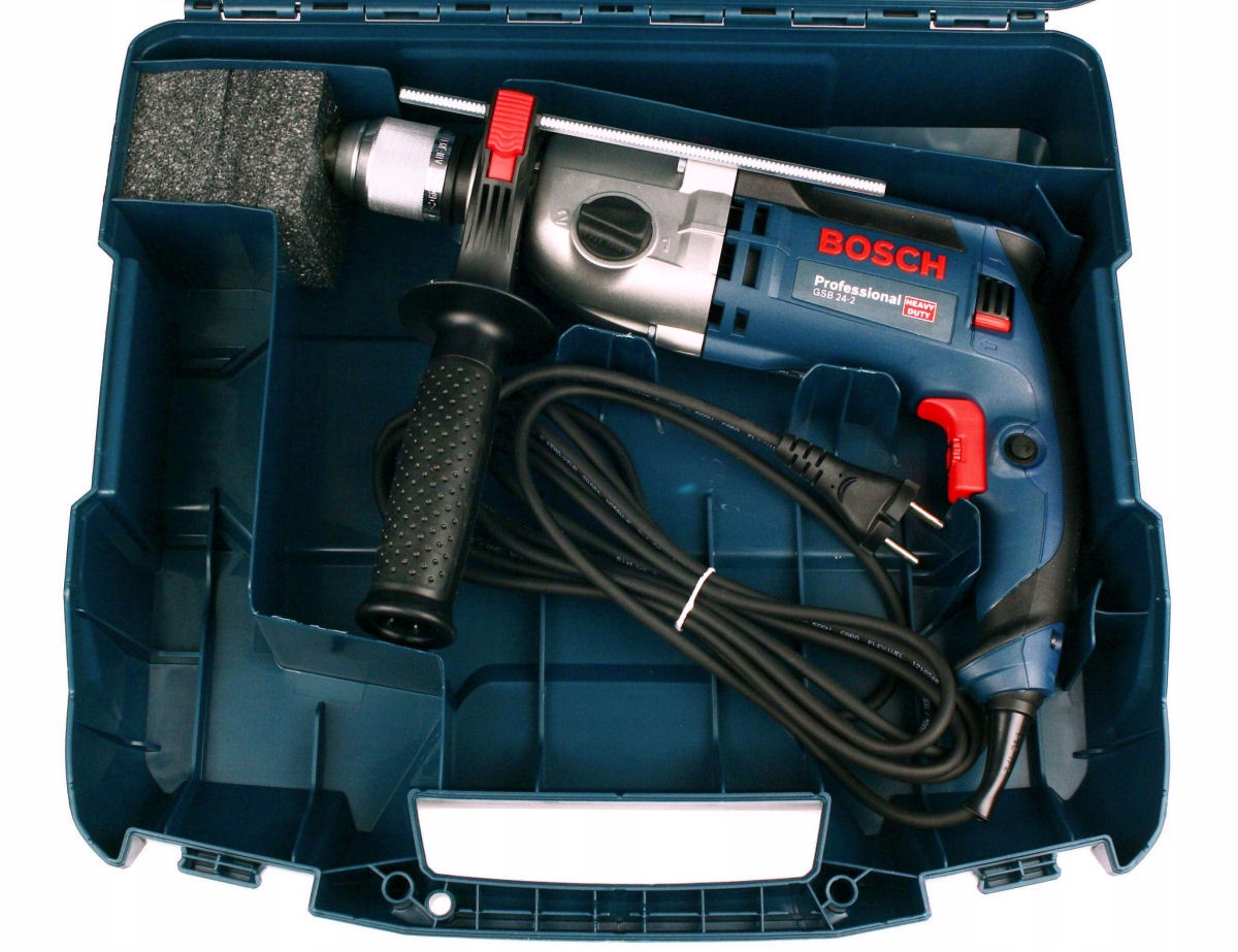 WIERTARKA UDAROWA 1100W GSB 24-2 RE BOSCH WALIZKA Prędkość obrotowa 3000 RPM