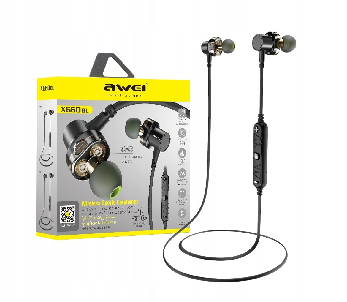 

Słuchawki Douszne Awei X660BL Bluetooth sport czar