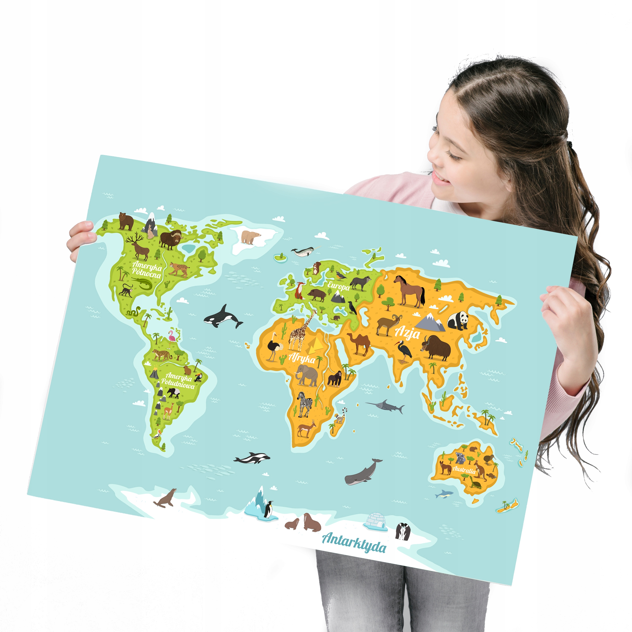 

Plakat Edukacyjny Kontynenty Plakaty Atlas Świata