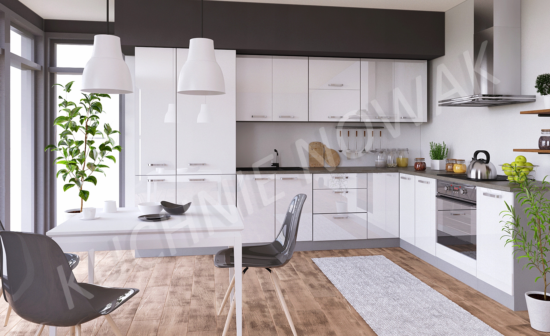 MEBLE KUCHENNE ZESTAW OMEGA POŁYSK MDF