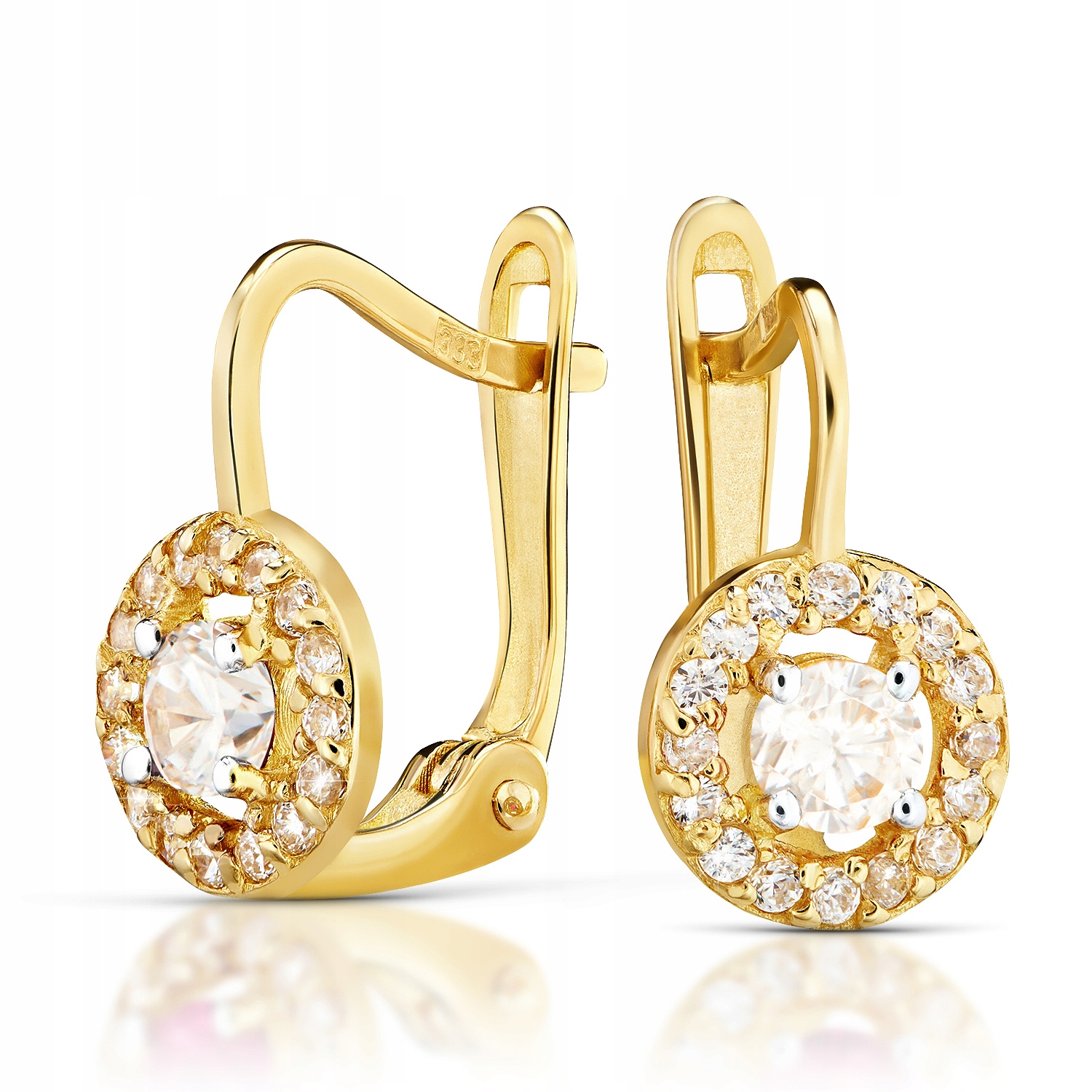 ZŁOTE KOLCZYKI Z CYRKONIAMI ZŁOTO 585 14K 2376-3