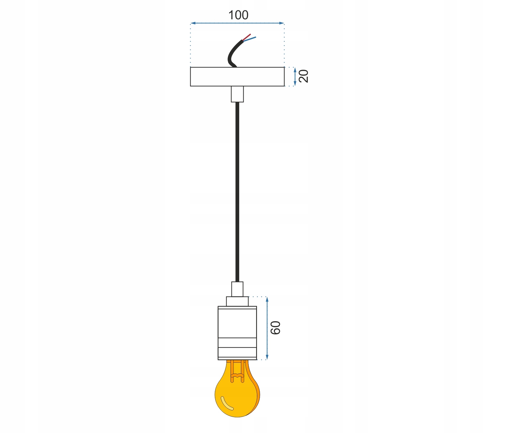 LAMPA WISZĄCA SUFITOWA OPRAWKA E27 MIEDZIANA JASNA Kolekcja APP351-1CP