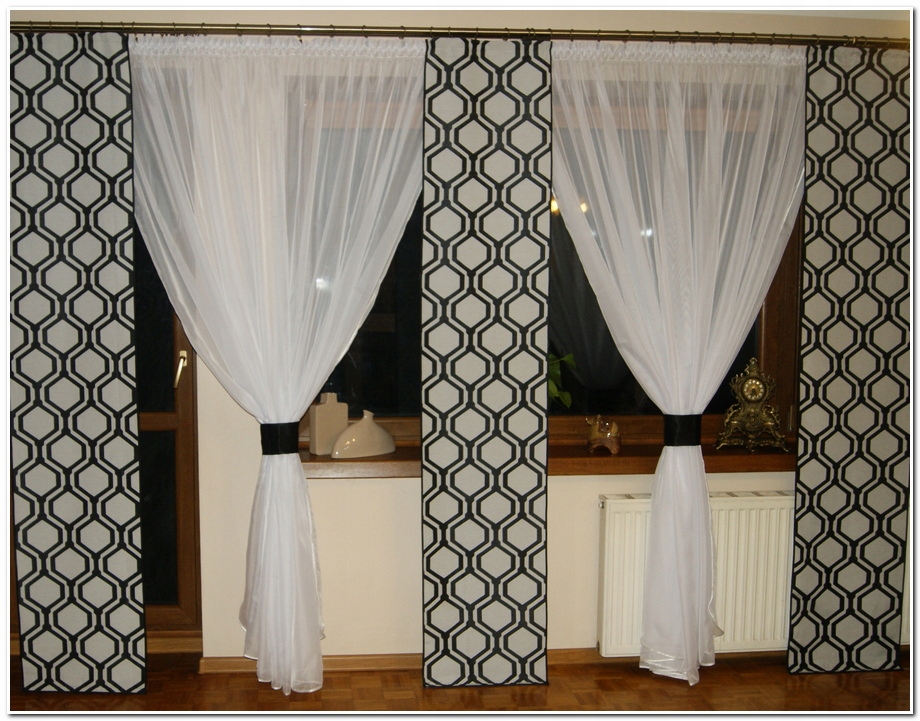 Sada záclon Afrika Balkon 3 panely +2 kokony