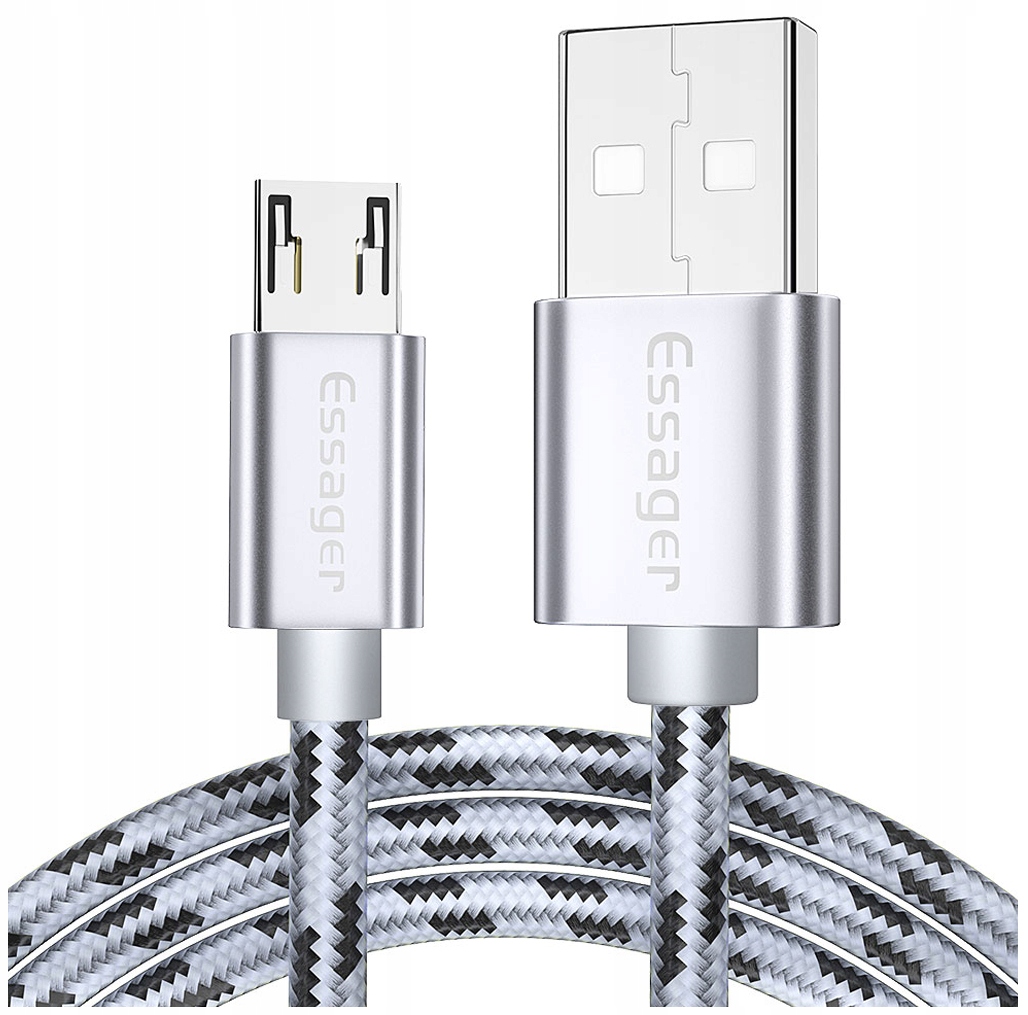 

Kabel Usb Essager 2.4 A Micro Usb Qc 3.0 2m Silver