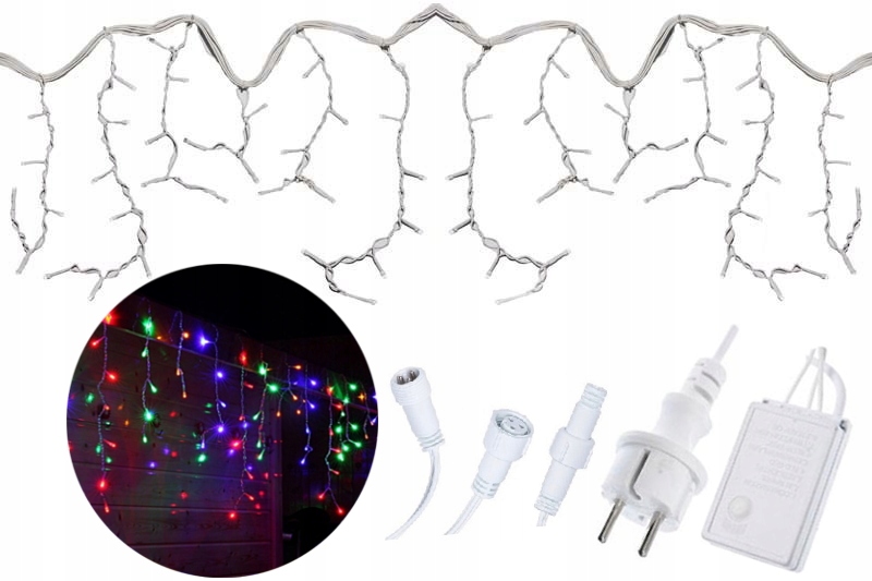 

Girlandy Na Balkon Grube Kolorowe Sople 100LED 5,5
