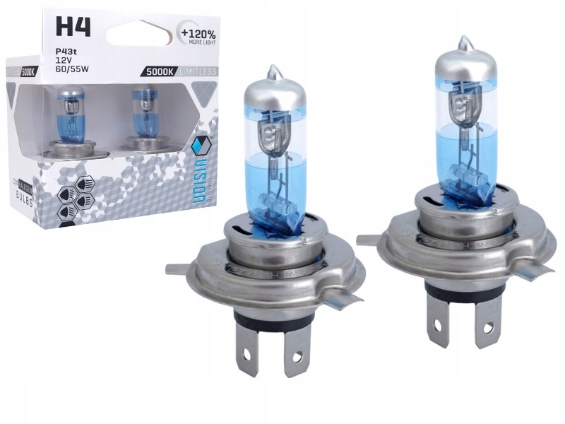 

2x Żarówka Limitless white H4 12V 60/55W +120%