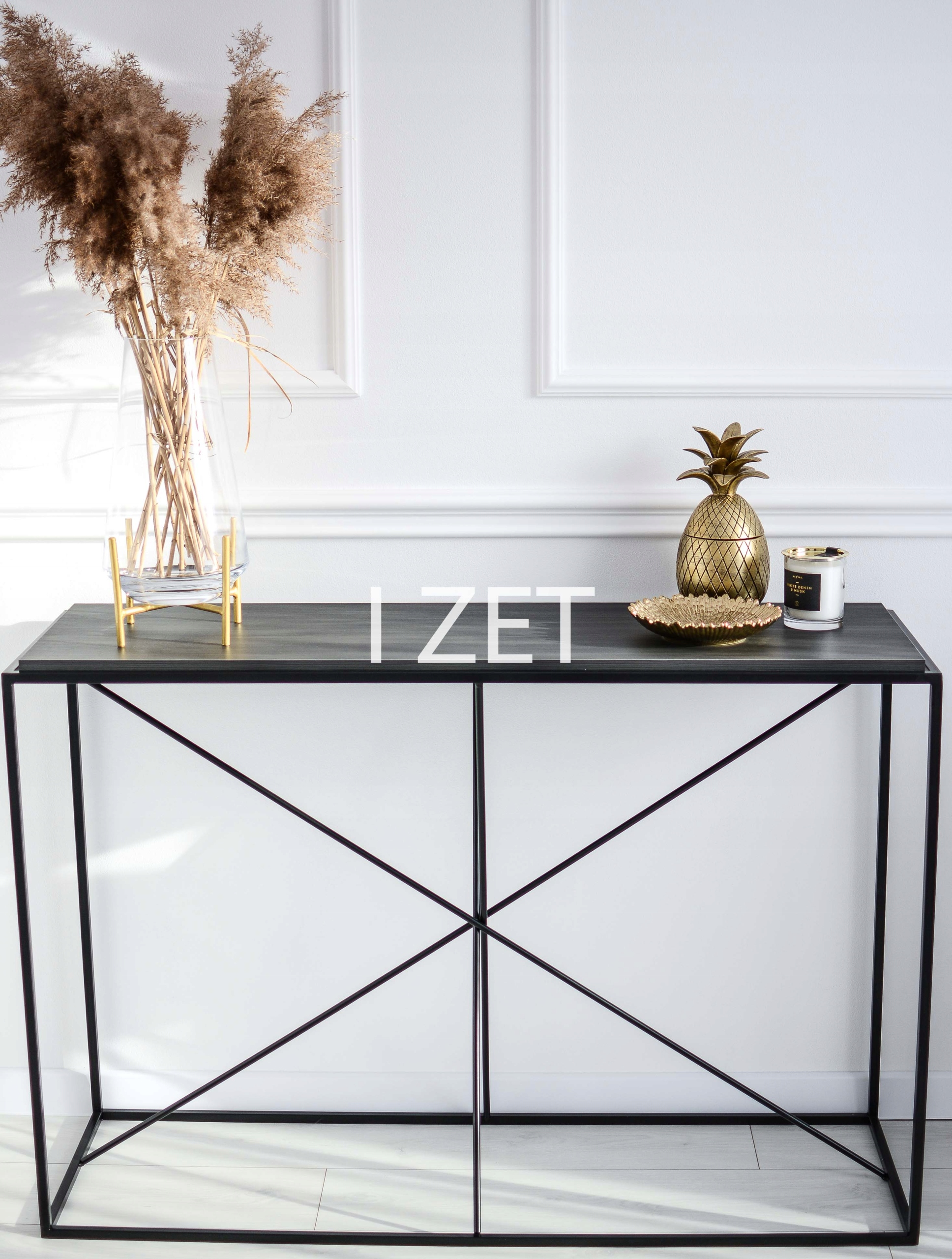 HIT Konsola metalowa loft industrialna przedpokój Szerokość mebla 120 cm