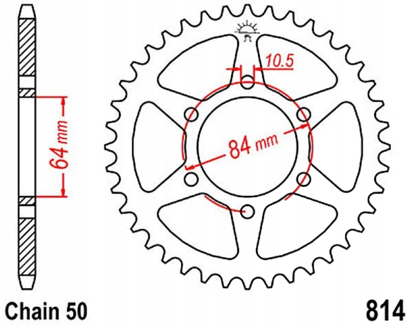 Zadní ozubené kolo Jt R814 33-50Z Suzuki Gs 450 T Tu