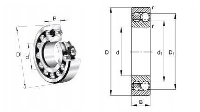Łożysko kulkowe wahliwe 1201 12x32x10 F-ra VAT Średnica wewnętrzna 12 mm
