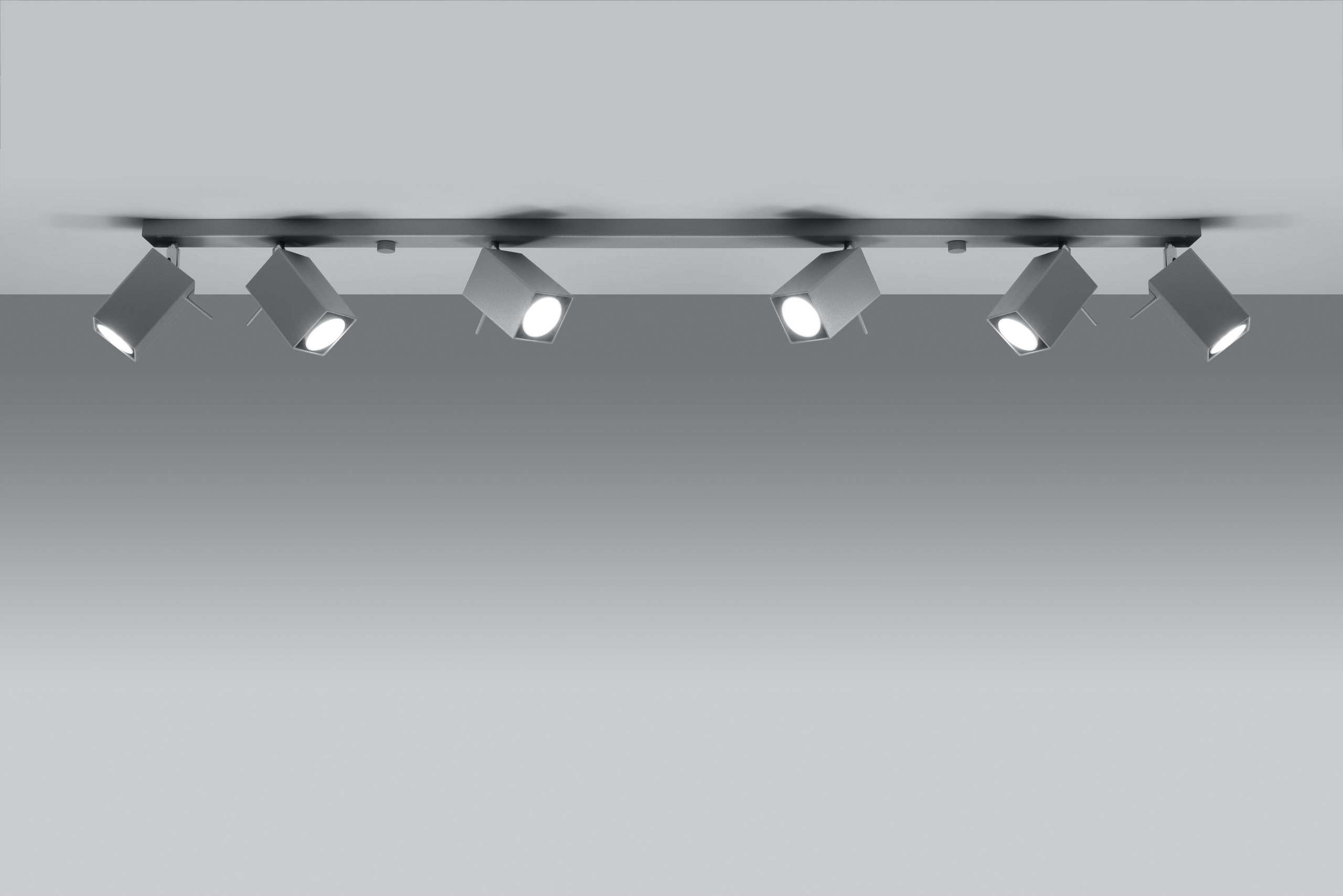 LAMPA SUFITOWA PLAFON SQUARE 6L SZARY GU10 LISTWA DO KORYTARZA HOL LED Marka SOLLUX LIGHTING