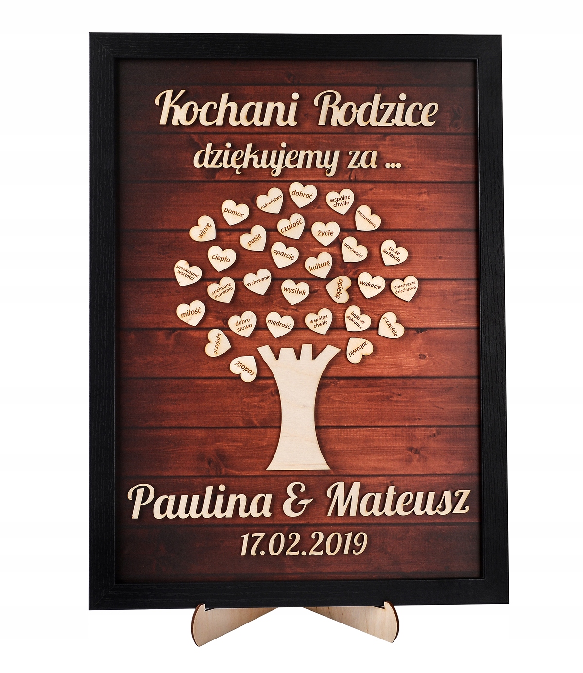 

Podziękowanie rodziców Ramka 3D obraz rama Grawer