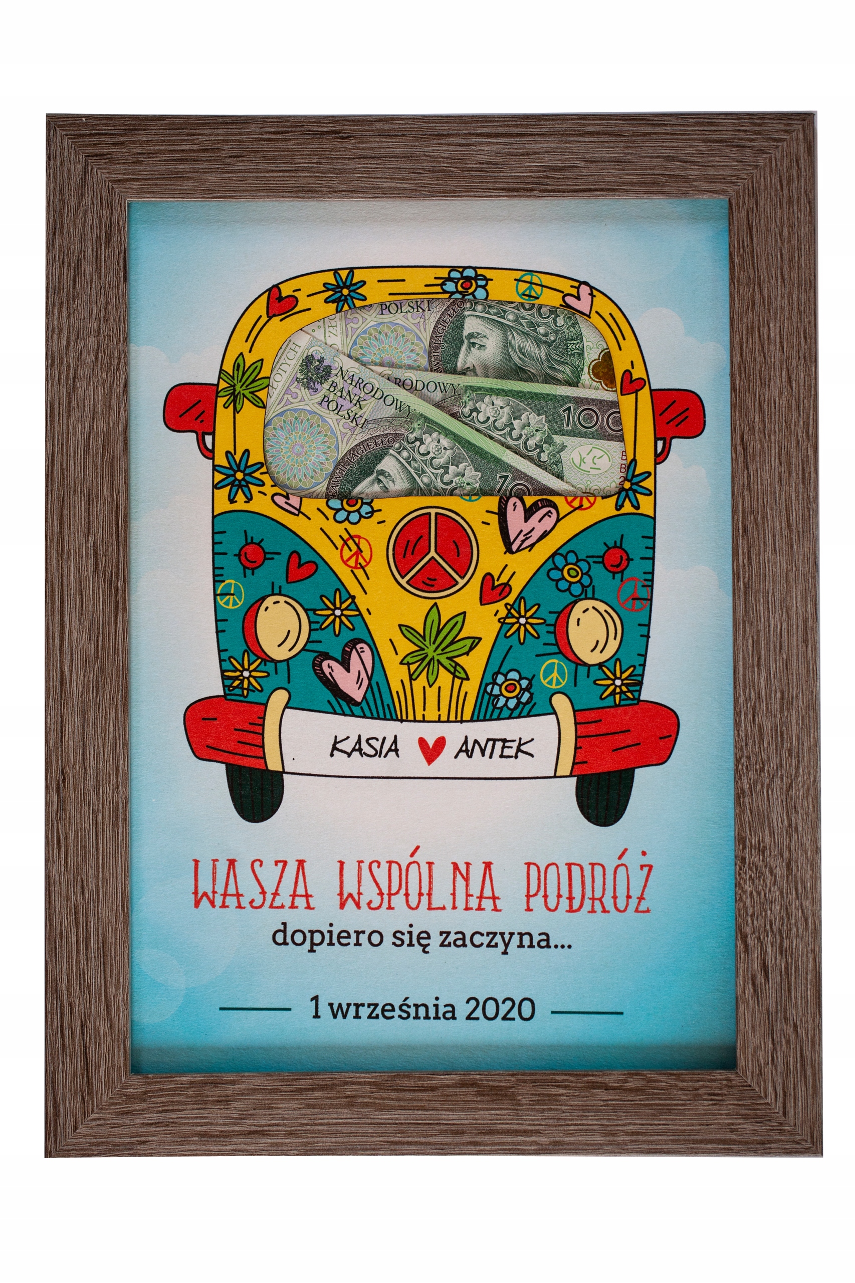 

Ramka opakowanie pieniądze van prezent ślub 21x30
