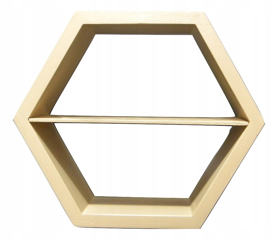 DREWNIANA PÓŁKA PLASTER MIODU HEXAGON TOFFI