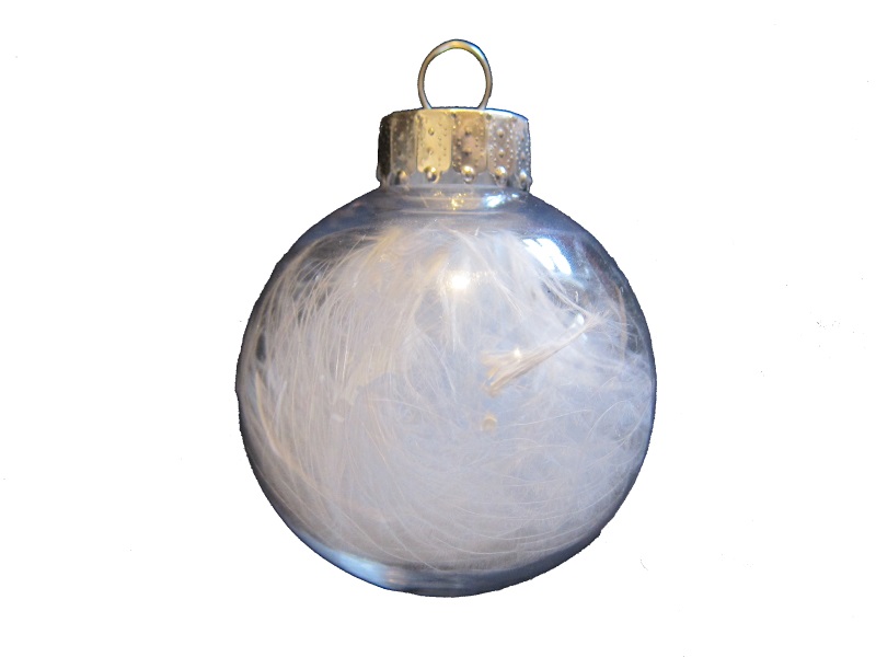 bombka 5szt.  szklana   z piórkami 6cm | GZ171-65 — 3